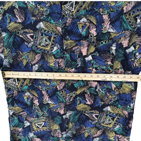 Bon Homme Shirt Men M Rayon USA Made Abstract Pattern 90s Vintage Button Up Rare - Picture 4 of 14